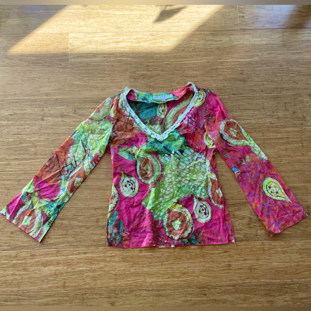 Trina Turk silk tunic beach coverup medium